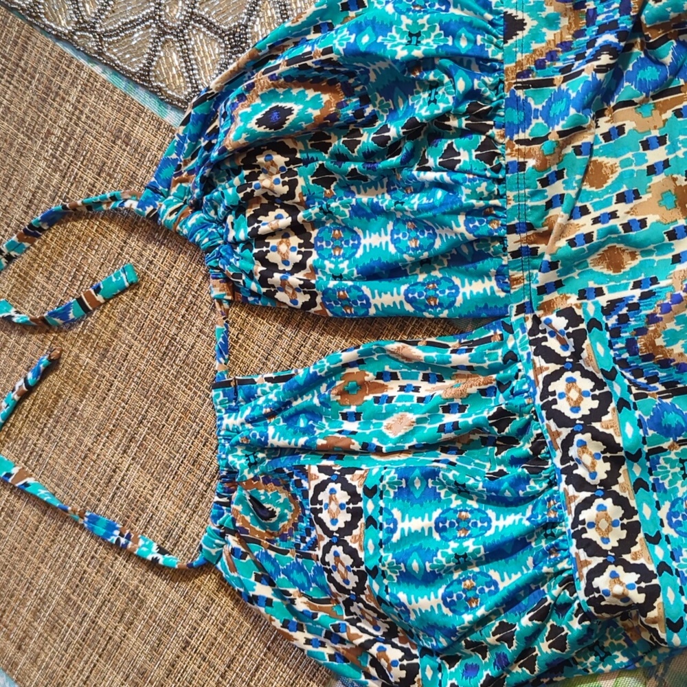 La Blanca Blue Patterned One Piece Swimsuit - Picture 2 of 13